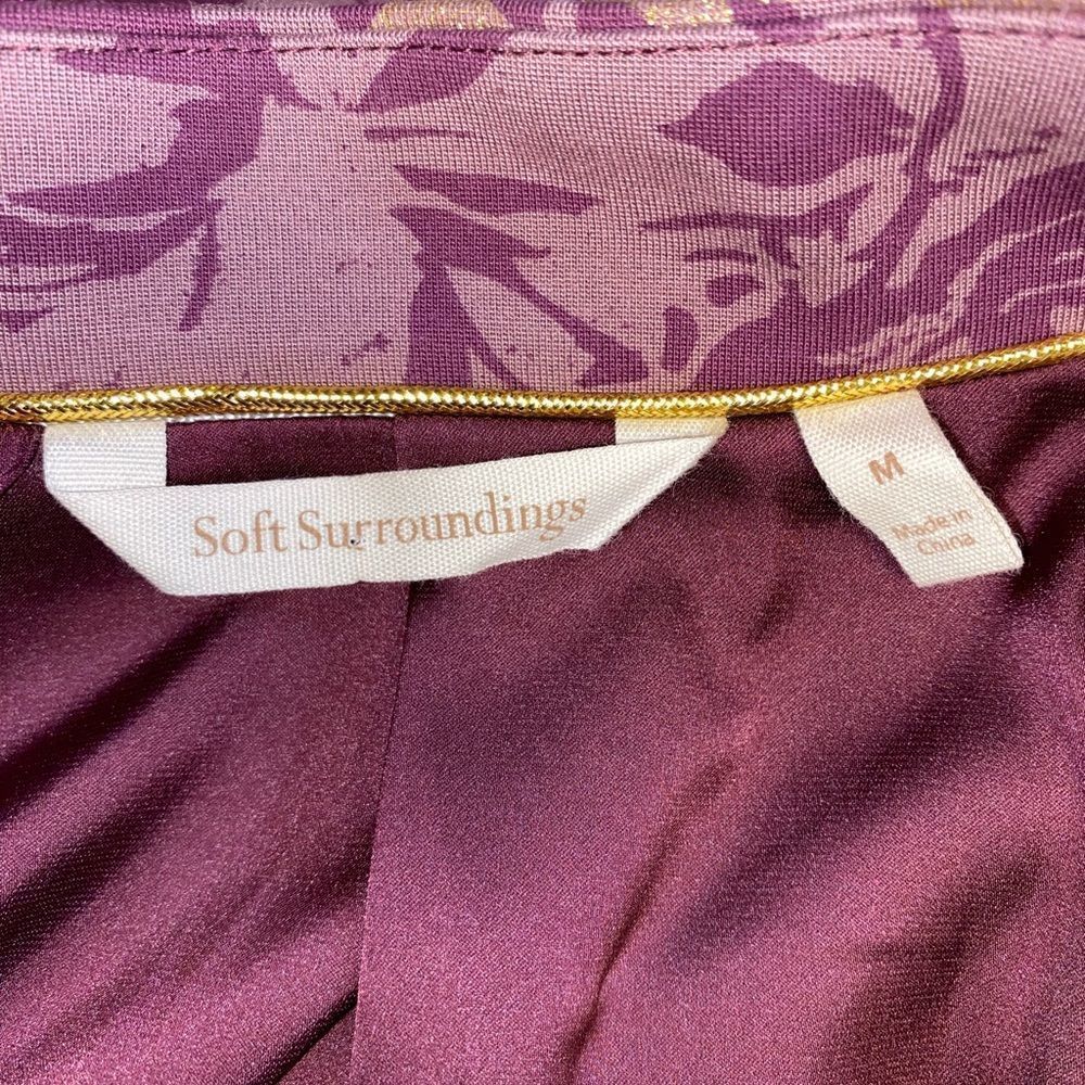 Soft Surroundings Purple and Gold Floral Blazer & Pants - Picture 2 of 16